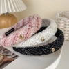 The new Korean "Little Gold Bean" style tweed headband with a mixed color headband, a French-style pressed hairpin for women Specification image